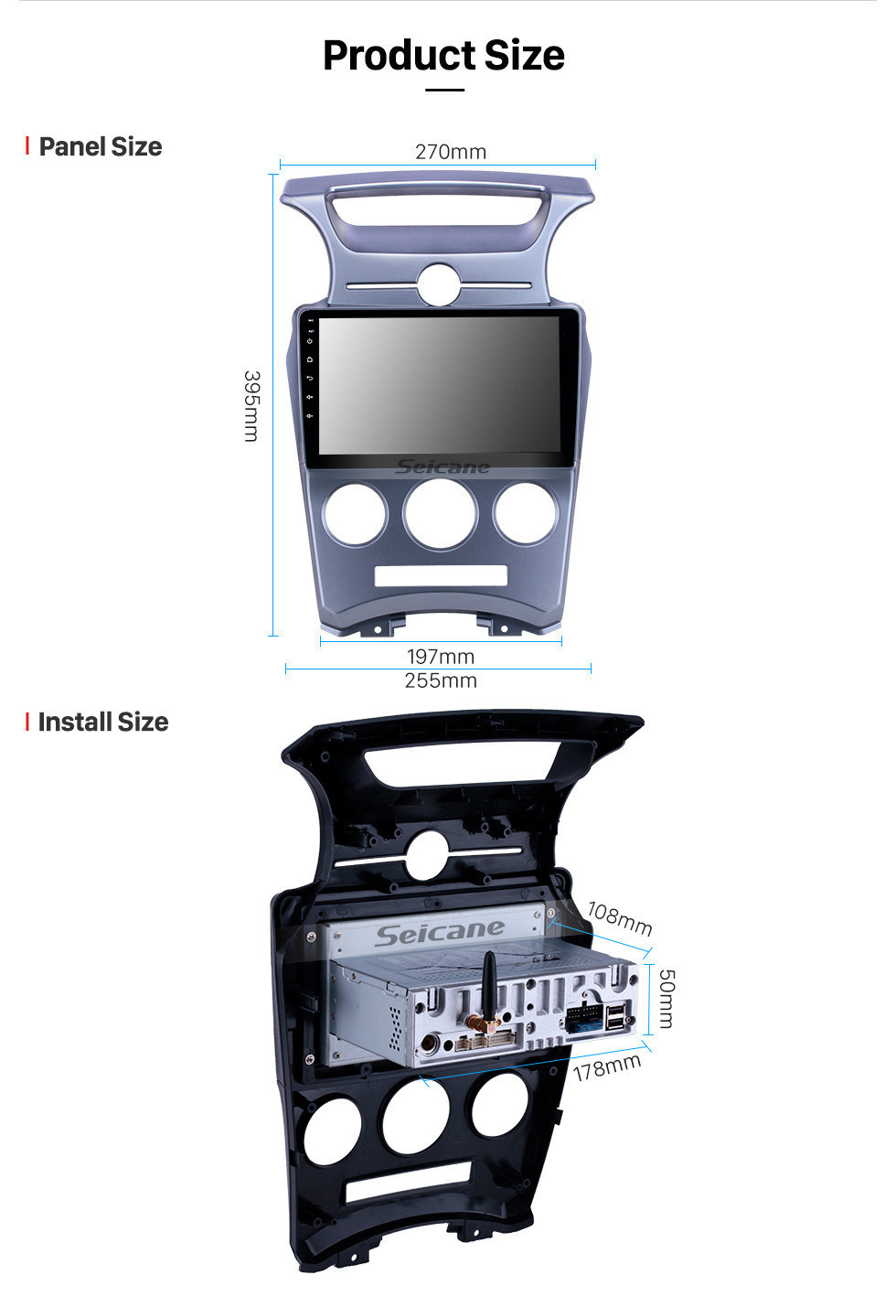 Seicane Android 11.0 9 Zoll GPS Navigationsradio für 2007-2012 Kia Carens Handbuch A / C mit HD Touchscreen Carplay Bluetooth WIFI AUX Unterstützung TPMS Digital TV