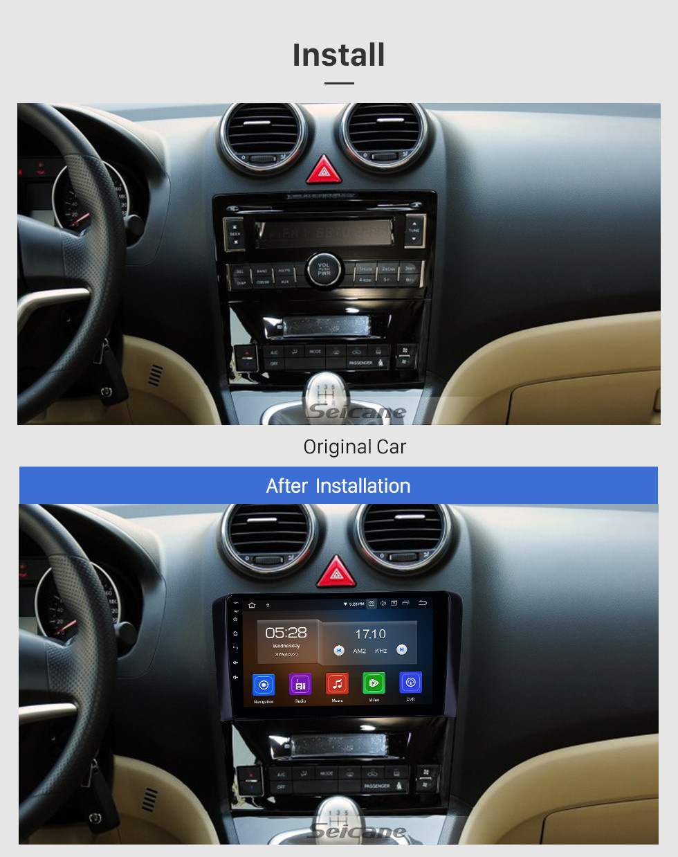 Seicane Pantalla táctil HD 2011-2016 Great Wall Haval H6 Android 11.0 9 pulgadas Navegación GPS Radio Bluetooth Carplay WIFI compatible Control del volante
