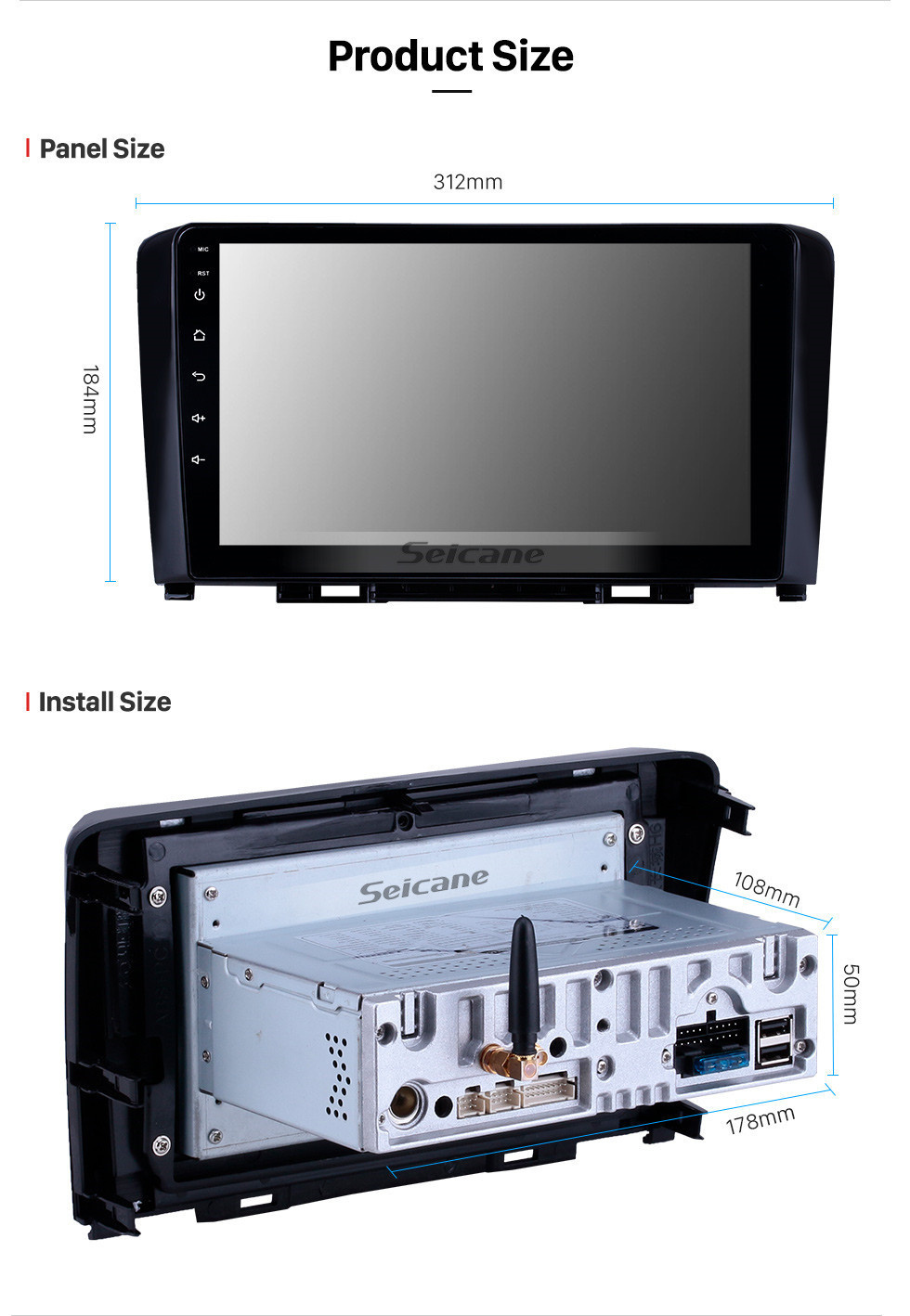 Seicane HD Touchscreen 2011-2016 Great Wall Haval H6 Android 11.0 9-Zoll-GPS-Navigationsradio Bluetooth Carplay WIFI-Unterstützung Lenkradsteuerung