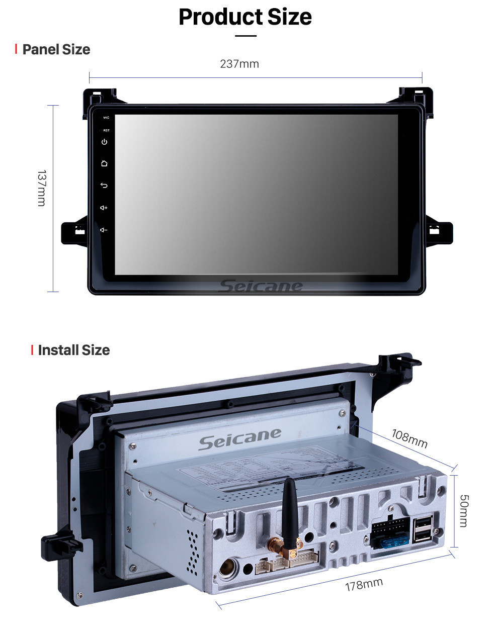 Seicane 9 inch Android 11.0 GPS Navigation Radio for 2016 Toyota Prius with HD Touchscreen Carplay Bluetooth WIFI AUX support TPMS Digital TV DVR