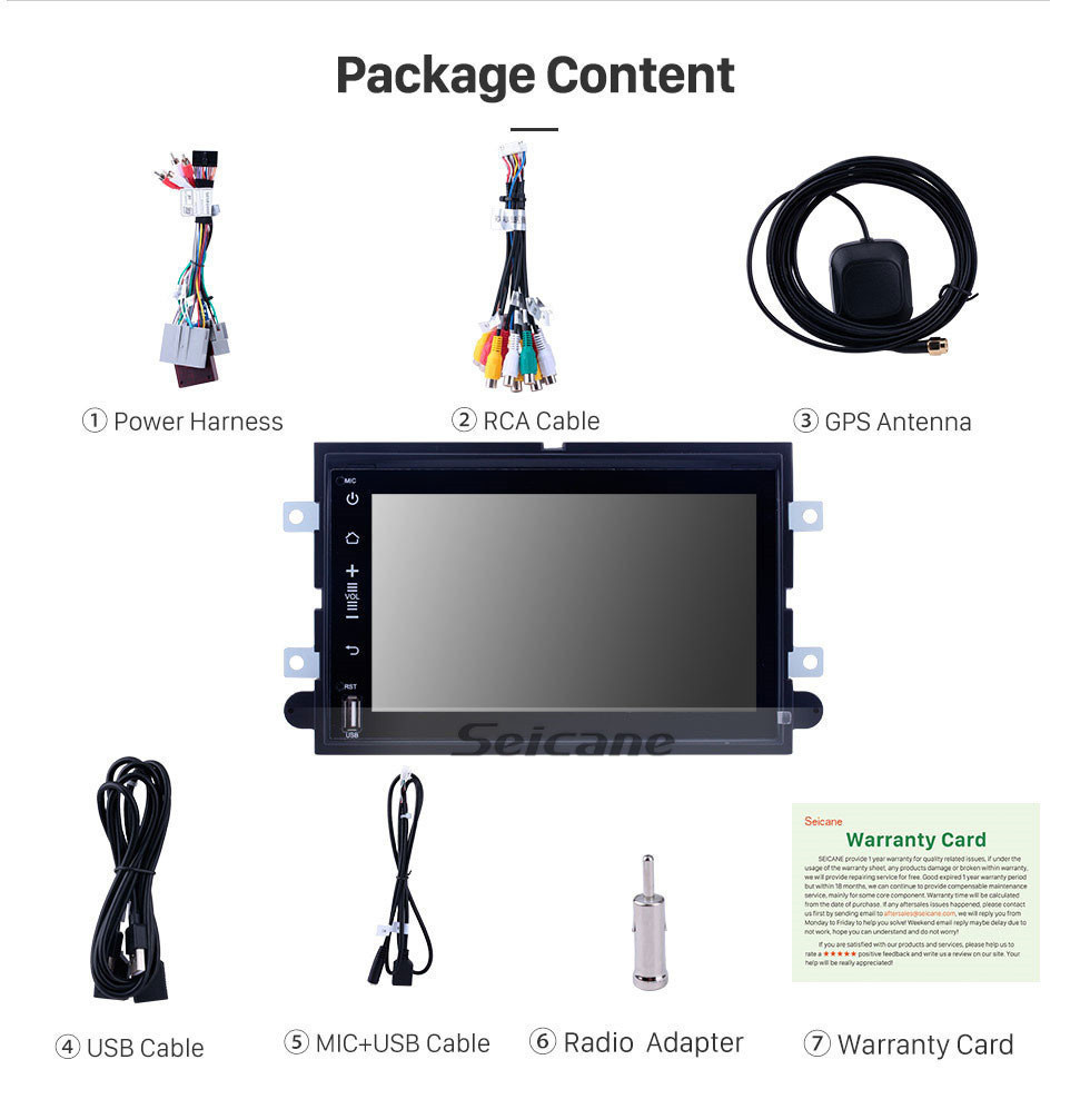 Seicane 7 pulgadas Android 11.0 para 2005-2008 2009 Ford Escape Mustang Sistema de navegación GPS Radio con pantalla táctil HD Bluetooth WiFi Carplay compatible con OBD2 1080P Video