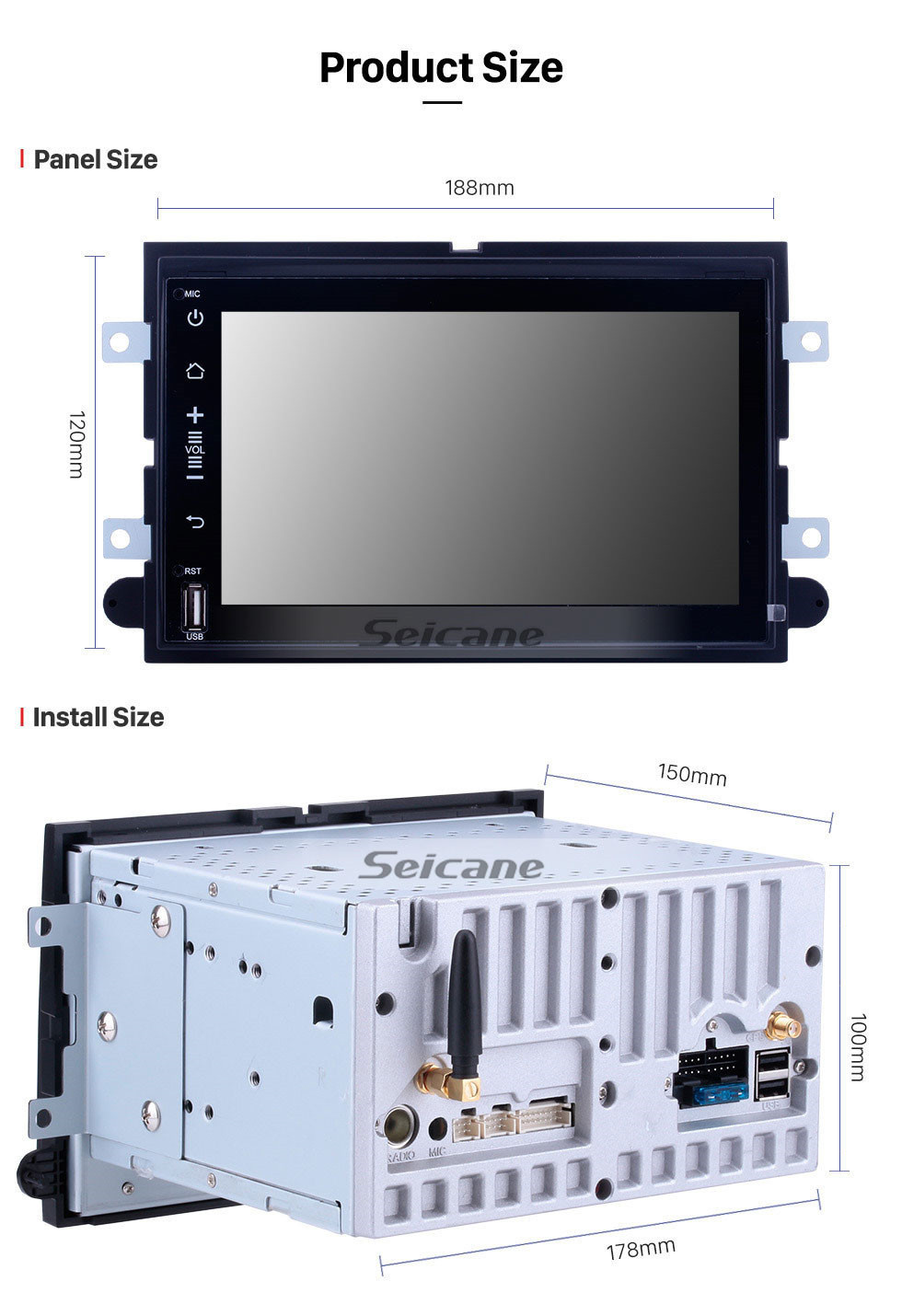 Seicane 7 polegadas Android 11.0 para 2005-2008 2009 Ford Escape Mustang Sistema de Navegação GPS Rádio com HD Touchscreen Bluetooth WiFi Suporte de reprodução OBD2 1080P Vídeo