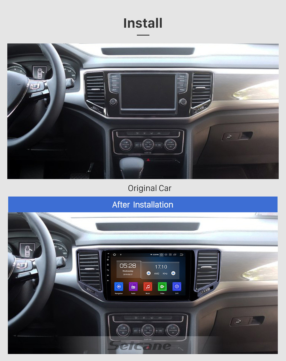 Seicane 10.1 pouces Android 11.0 Radio pour 2017-2018 VW Volkswagen Teramont Bluetooth HD à écran tactile Navigation GPS Carplay Soutien USB TPMS DAB + DVR