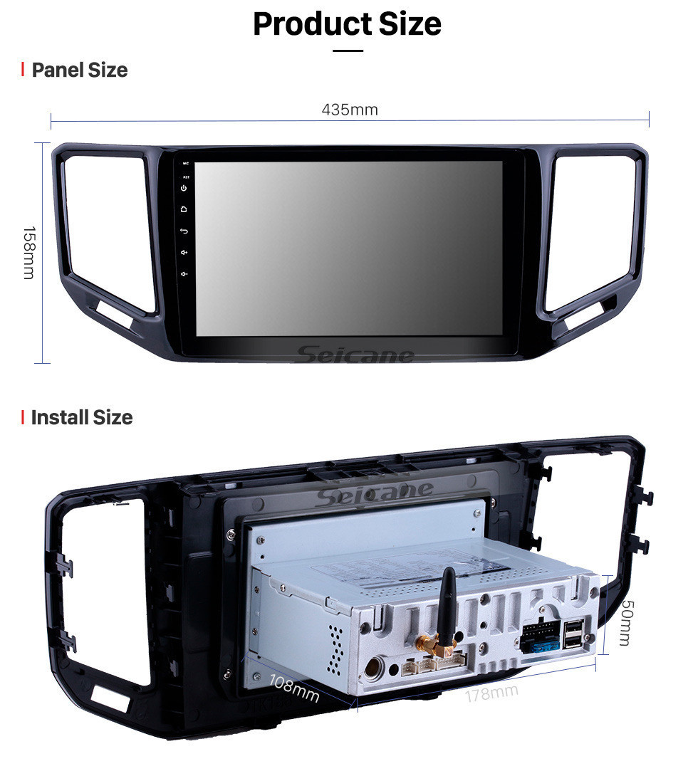 Seicane 10.1 inch Android 11.0 Radio for 2017-2018 VW Volkswagen Teramont Bluetooth HD Touchscreen GPS Navigation Carplay USB support TPMS DAB+ DVR