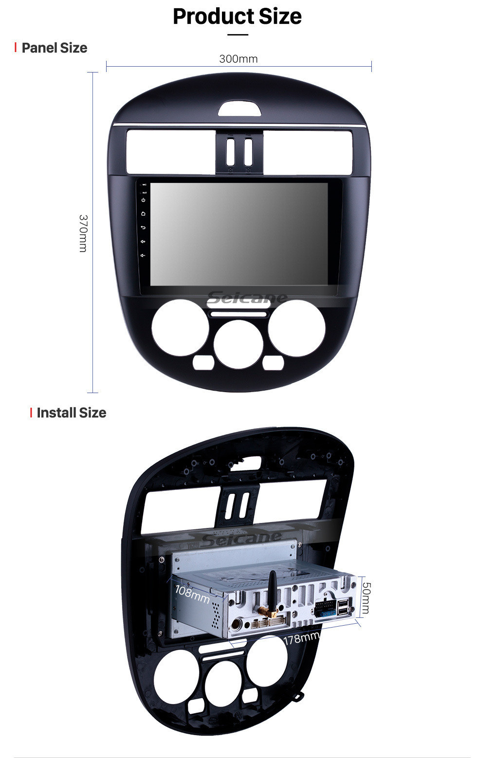 Seicane 2011-2014 Nissan Tiida Руководство A / C Низкая версия Android 11.0 9-дюймовый GPS-навигация Радио Bluetooth HD Сенсорный экран USB Поддержка Carplay TPMS DAB + 1080P