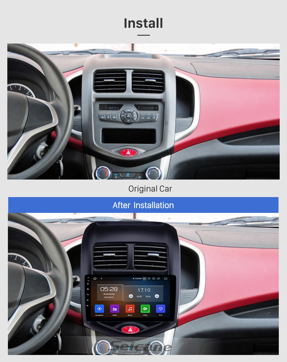 Seicane Android 11.0 9-дюймовый GPS-навигатор для 2014-2018 Changan Benni с HD сенсорным экраном Carplay Bluetooth WIFI USB AUX с поддержкой TPMS OBD2