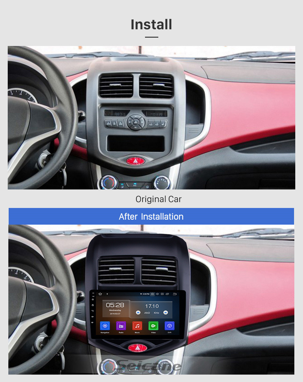 Seicane Android 11.0 9 polegada GPS Rádio de Navegação para 2014-2018 Changan Benni com HD Touchscreen Carplay Bluetooth WI-FI USB AUX apoio TPMS OBD2