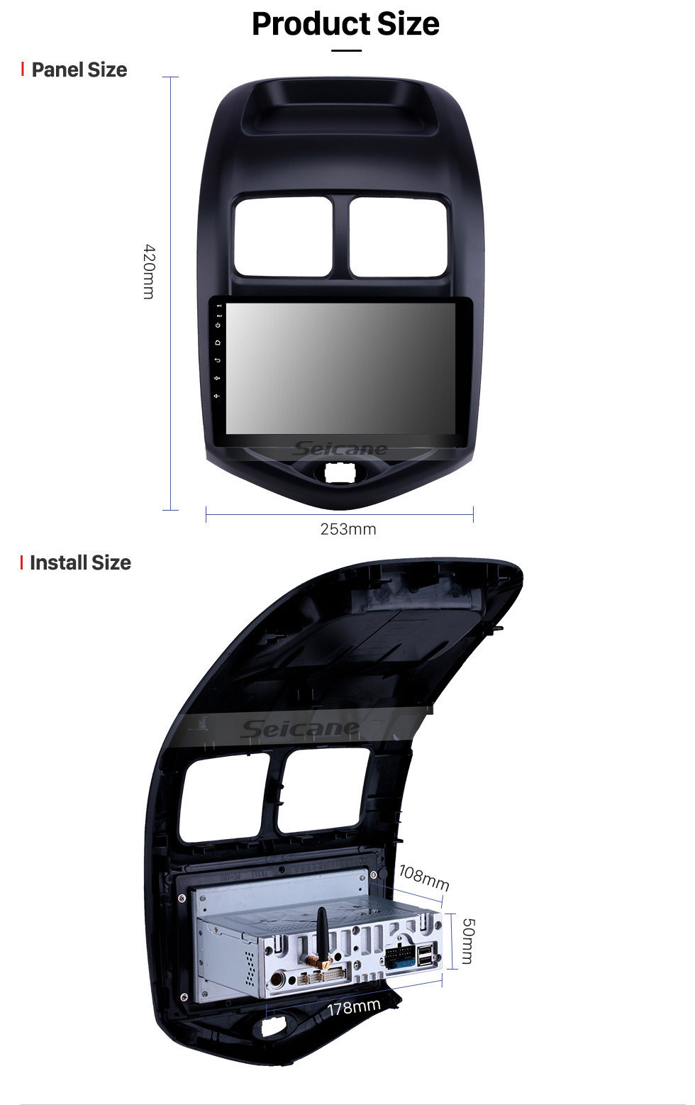 Seicane Android 11.0 9 pulgadas Radio de navegación GPS para 2014-2018 Changan Benni con pantalla táctil HD Carplay Bluetooth WIFI USB AUX soporte TPMS OBD2