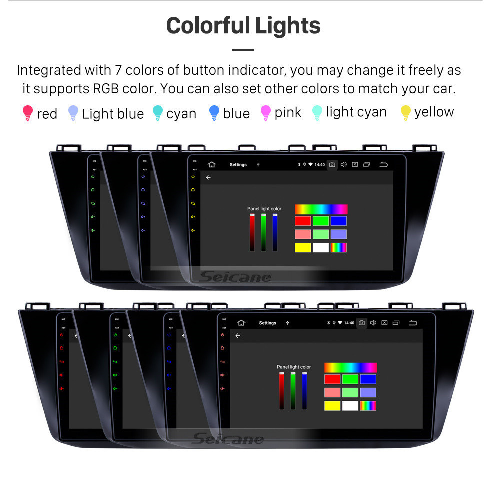 Seicane 10.1 pouces 2016-2018 VW Volkswagen Tiguan Android 11.0 Navigation GPS Radio Bluetooth HD Écran tactile AUX USB Support Carplay Miroir Lien