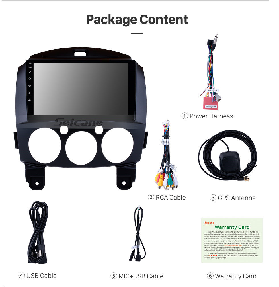 Seicane 9 pulgadas de pantalla táctil HD sistema de navegación GPS Android 9.0 Radio para 2007-2014 Mazda 2 Soporte Vedio Carplay Control remoto Bluetooth 4G WIFI Reproductor de DVD Seicane 9 pulgadas de pantalla táctil HD sistema de navegación GPS Android 9.0 Radio para 2007-2014 Mazda 2 Soporte Vedio Carplay Control remoto Bluetooth 4G WIFI Reproductor de DVD