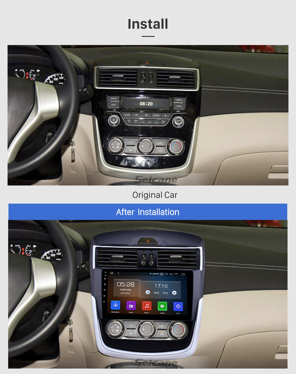 Seicane Android 11.0 9 inch GPS Navigation Radio for 2016-2018 Nissan Tiida with HD Touchscreen Carplay Bluetooth WIFI USB AUX support TPMS OBD2 Seicane Android 11.0 9 inch GPS Navigation Radio for 2016-2018 Nissan Tiida with HD Touchscreen Carplay Bluetooth WIFI USB AUX support TPMS OBD2