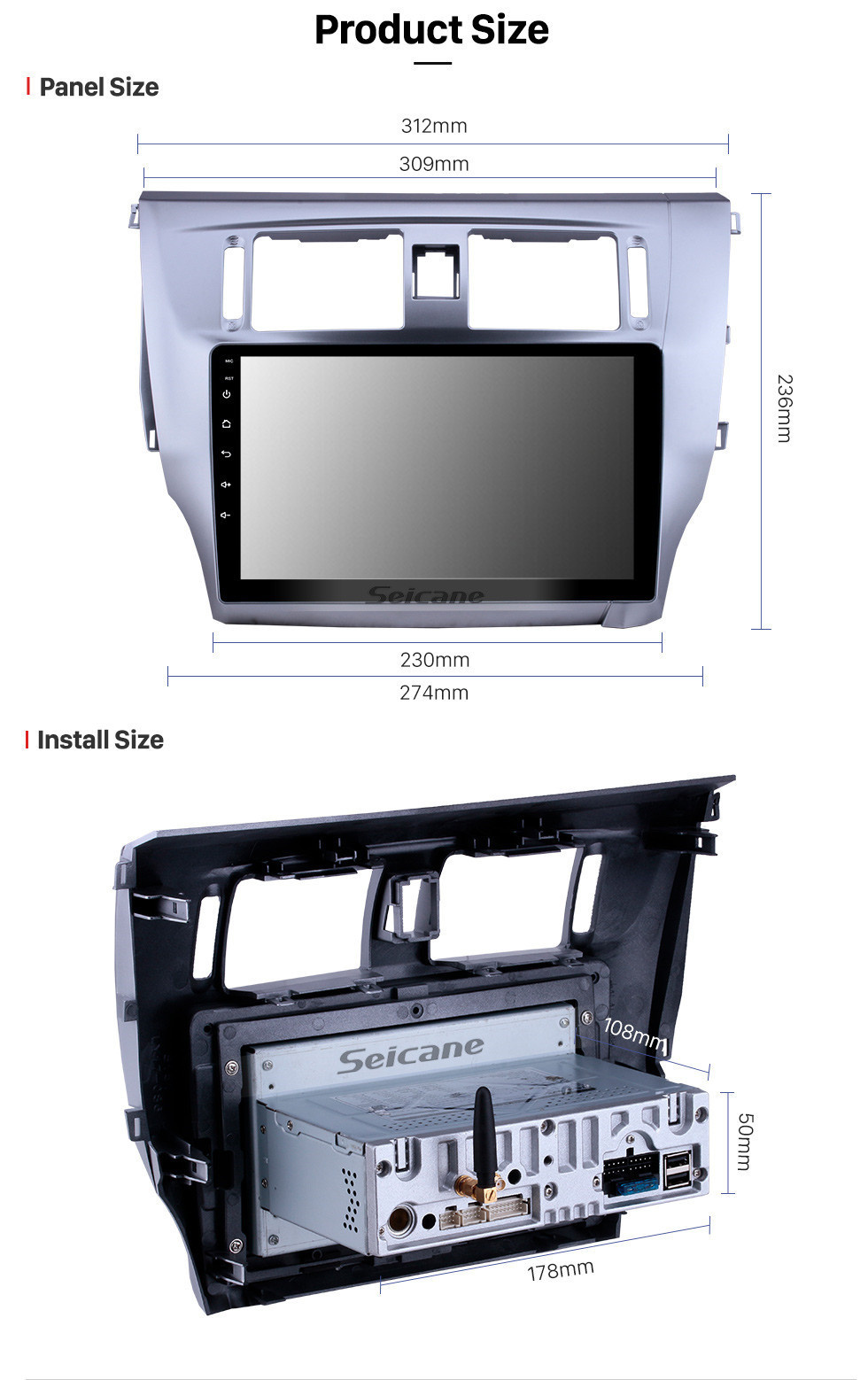 Seicane Сенсорный экран HD 2013 2014 2015 Great Wall C30 Android 11.0 9-дюймовый GPS-навигация Радио Bluetooth Carplay Поддержка рулевого управления