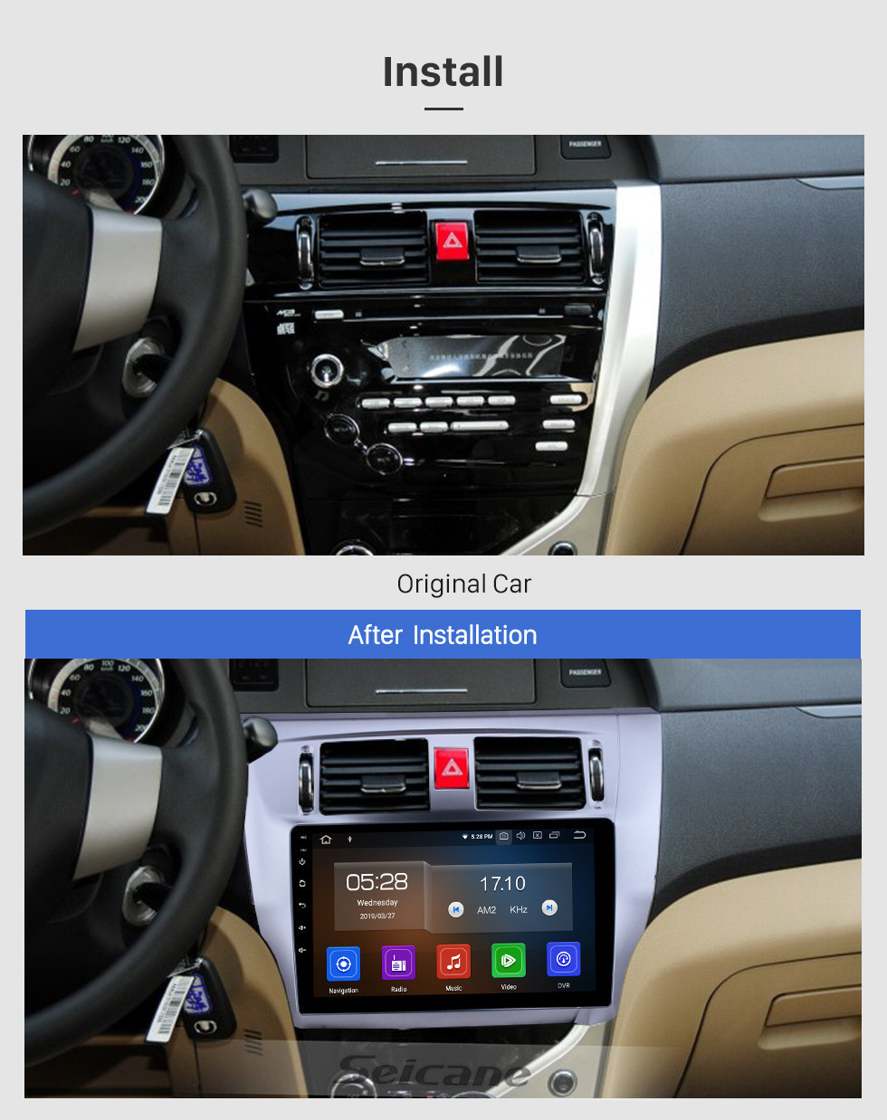 Seicane Pantalla táctil HD 2013 2014 2015 Great Wall C30 Android 11.0 9 pulgadas Navegación GPS Radio Bluetooth Carplay compatible Control del volante