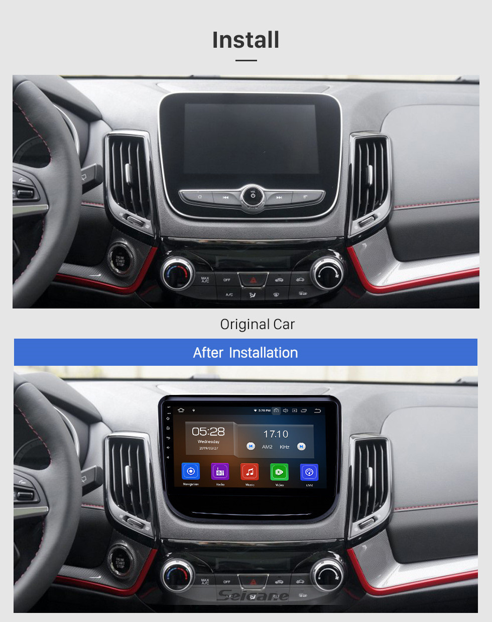 Seicane 10.1 pouces Android 11.0 Radio pour 2017-2018 Changan CS55 Bluetooth HD Écran tactile GPS Navigation Carplay support caméra de recul