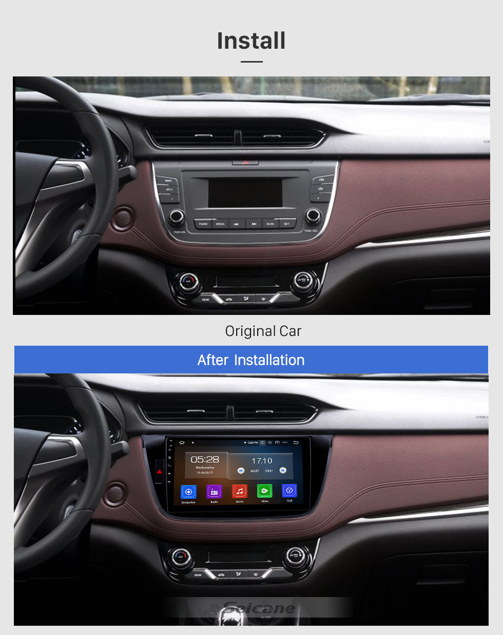 Seicane 10.1 polegada Android 11.0 Rádio para 2017-2018 Changan LingXuan Bluetooth Touchscreen Navegação GPS Carplay USB suporte AUX TPMS SWC