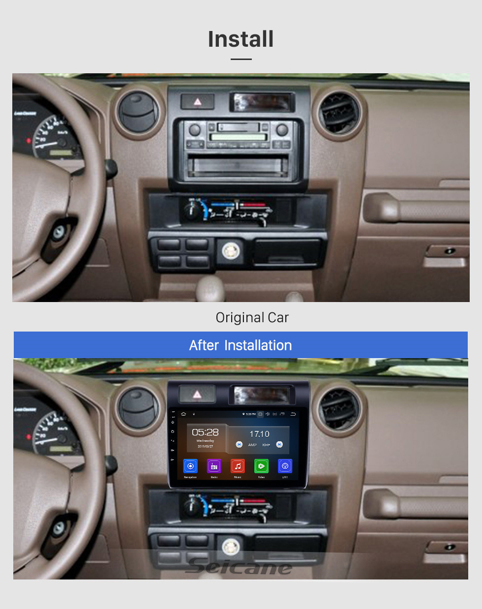 Seicane OEM 9 pouces Android 11.0 Radio pour 2015 Toyota Land Cruiser Bluetooth HD à écran tactile GPS Navigation Carplay support caméra de recul