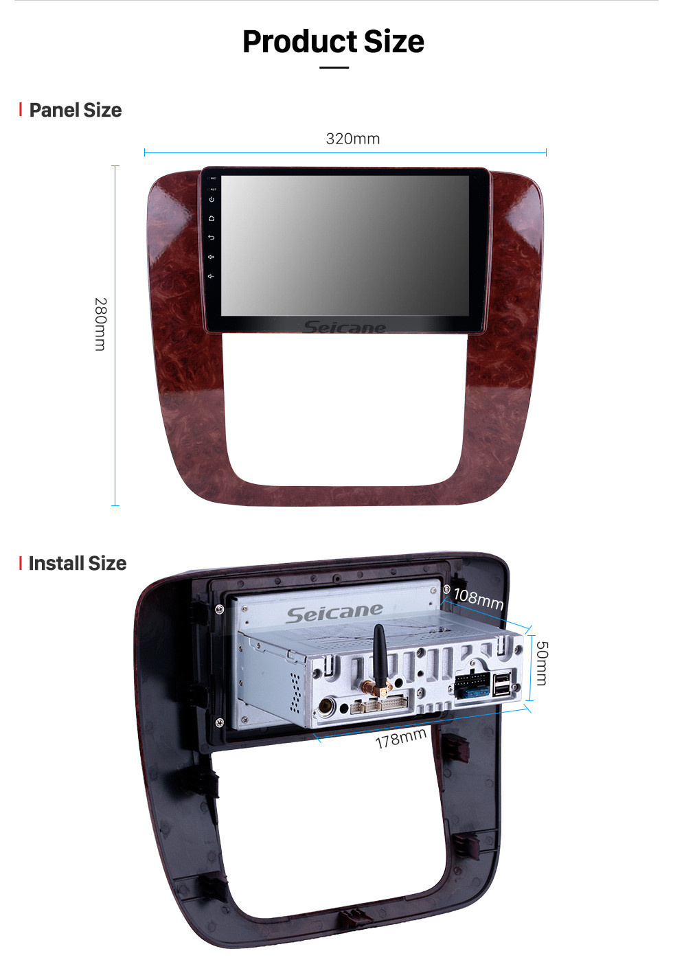 Seicane Android 11.0 9 Zoll GPS-Navigationssystem radio für 2007-2012 GMC Yukon / Acadia / Tahoe Chevy Chevrolet Tahoe / Suburban Buick Enklave mit HD Touchscreen Carplay Bluetooth Unterstützung OBD2