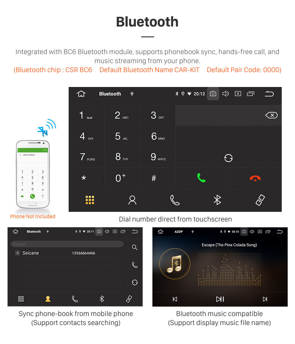 Seicane 2012-2017 Renault Kwid Android 11.0 Radio de navigation GPS 9 pouces Bluetooth Bluetooth HD à écran tactile WIFI Prise en charge de Carplay TV numérique