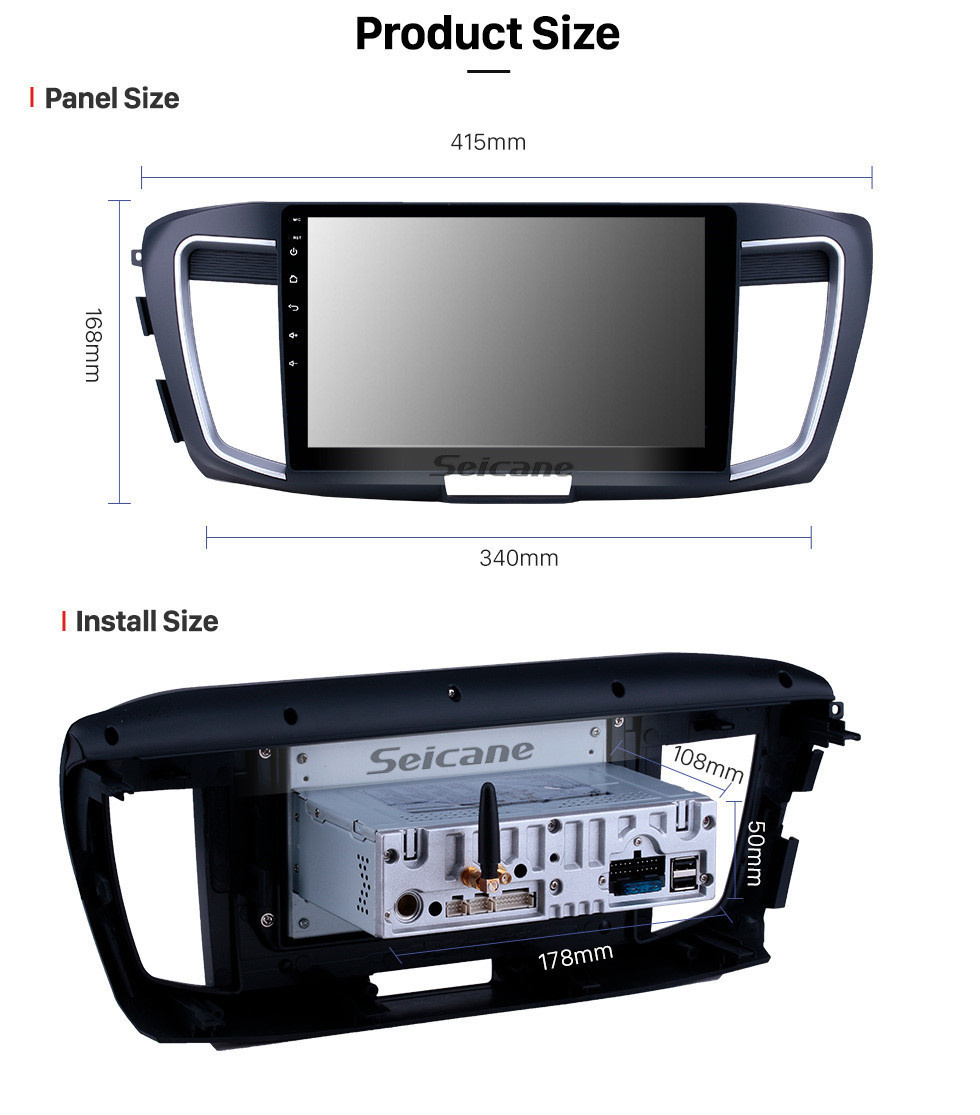 Seicane 10.1 pulgadas Android 11.0 Radio de navegación GPS para 2013 Honda Accord 9 Versión baja Bluetooth HD Pantalla táctil WIFI Carplay soporte Cámara de respaldo