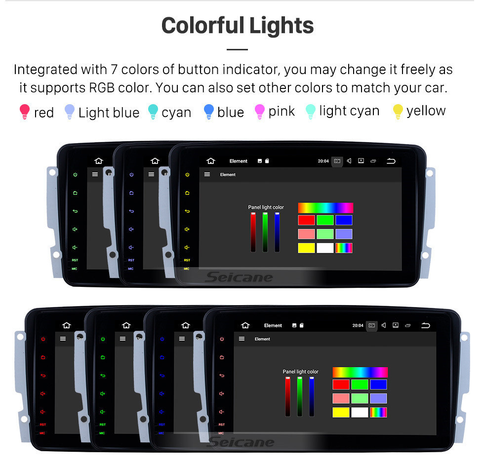 Seicane Pantalla táctil HD de 9 pulgadas 1998-2004 Mercedes-Benz CLK clase W209 CLK200 CLK230 CLK320 CLK430 CLK55 Android 11.0 Navegación GPS Bluetooth Radio USB WIFI Soporte estéreo TV digital DVR Cámara de visión trasera 1080P Video