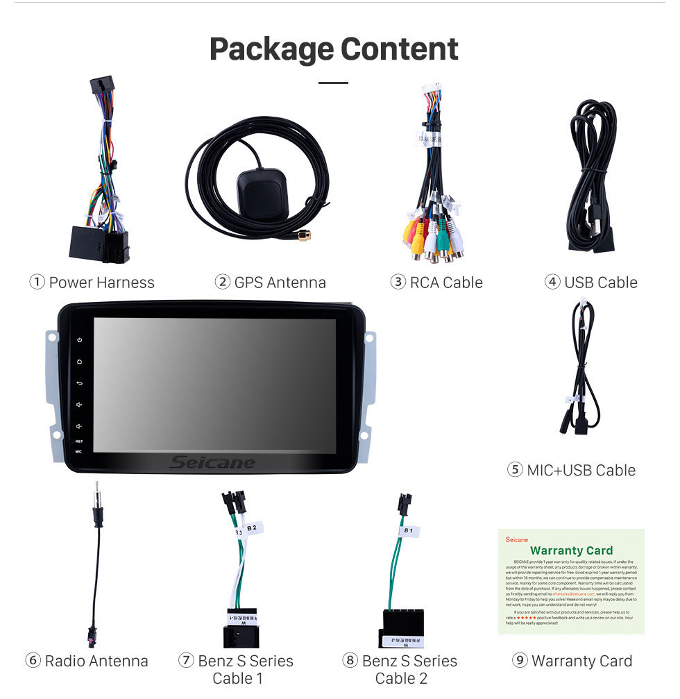 Seicane 8 inch HD Touch Screen 1998-2004 Mercedes-Benz CLK class W209 CLK200 CLK230 CLK320 CLK430 CLK55 Android 12.0 GPS Navigation Bluetooth Radio USB WIFI Stereo Support Digital TV DVR Rearview Camera 1080P Video Seicane 8 inch HD Touch Screen 1998-2004 Mercedes-Benz CLK class W209 CLK200 CLK230 CLK320 CLK430 CLK55 Android 12.0 GPS Navigation Bluetooth Radio USB WIFI Stereo Support Digital TV DVR Rearview Camera 1080P Video
