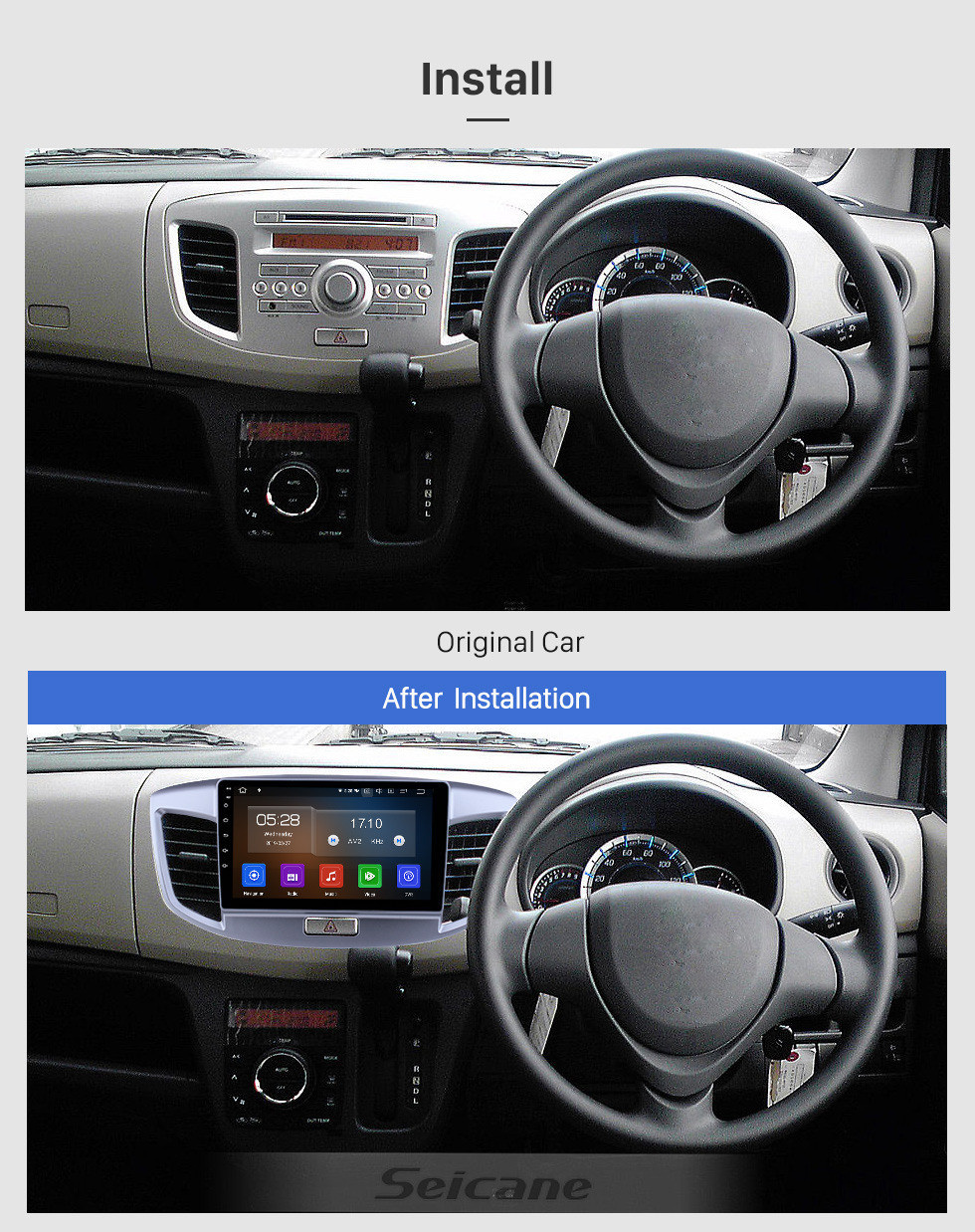 Seicane HD Touchscreen 2015 Suzuki Wagon Android 11.0 9 polegada Navegação GPS Rádio Bluetooth WI-FI USB Carplay suporte DAB + TPMS OBD2