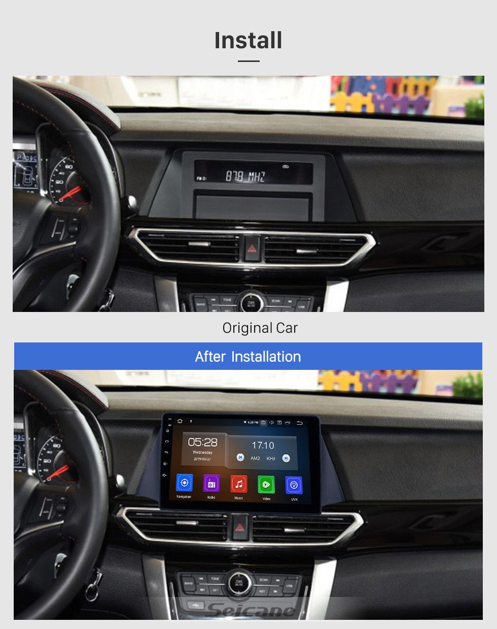 Seicane 2015 Zotye Domy x5 Android 11.0 9 polegada Navegação GPS Rádio HD Bluetooth Touchscreen WIFI USB AUX Carplay suporte TPMS SWC