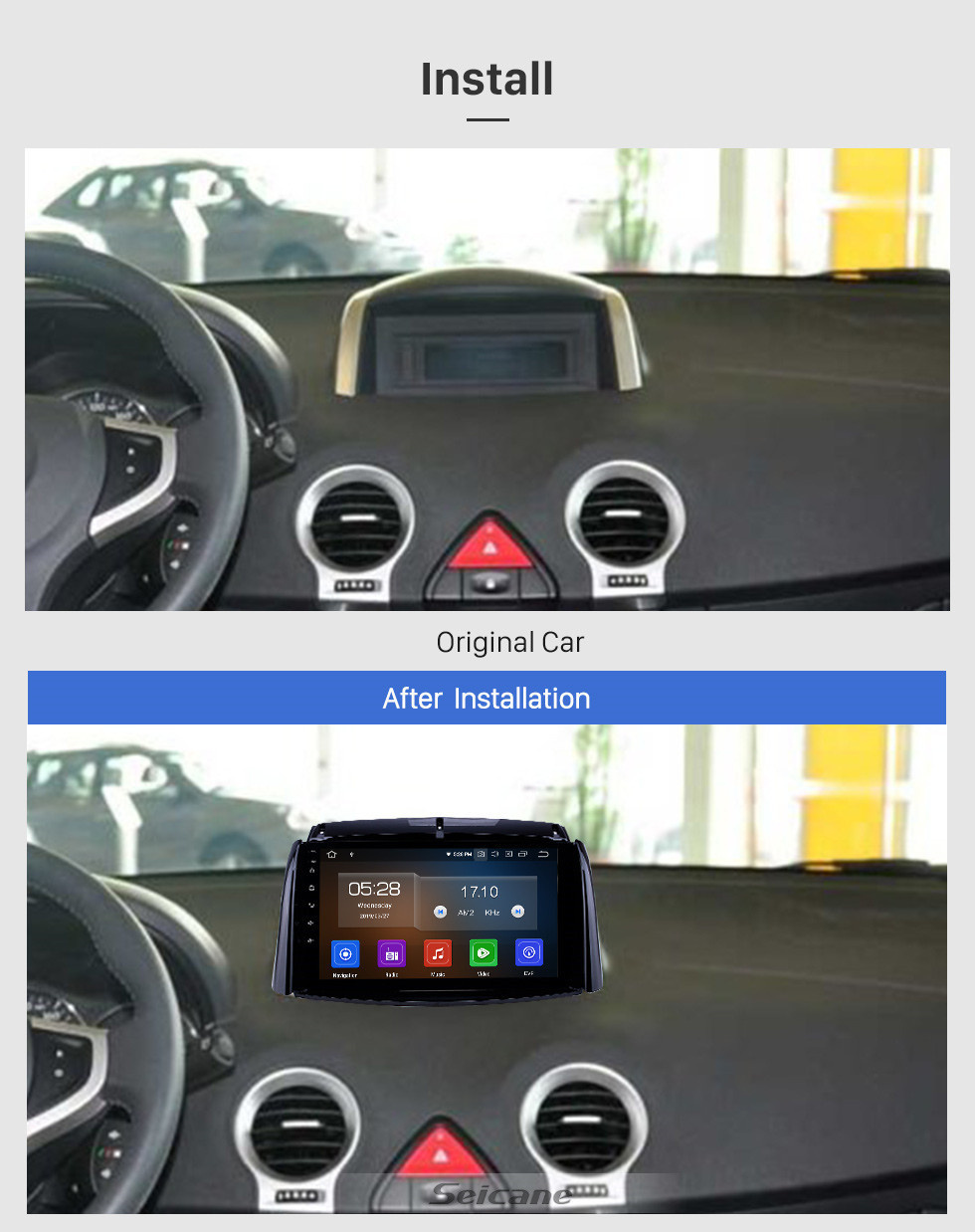 Seicane 9 pouces Android 11.0 Radio de navigation GPS pour 2009-2016 Renault Koleos avec écran tactile HD Carplay AUX Bluetooth support 1080