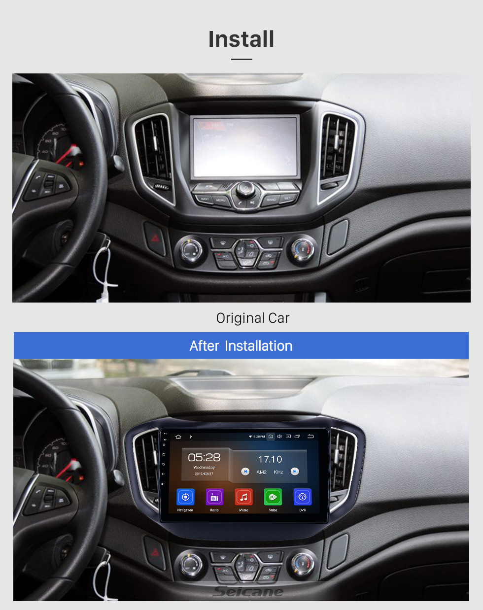 Seicane 10.1 inch Android 12.0 GPS Navigation Radio for 2014-2017 Chery Tiggo 5 with HD Touchscreen Carplay USB Bluetooth support DVR DAB+