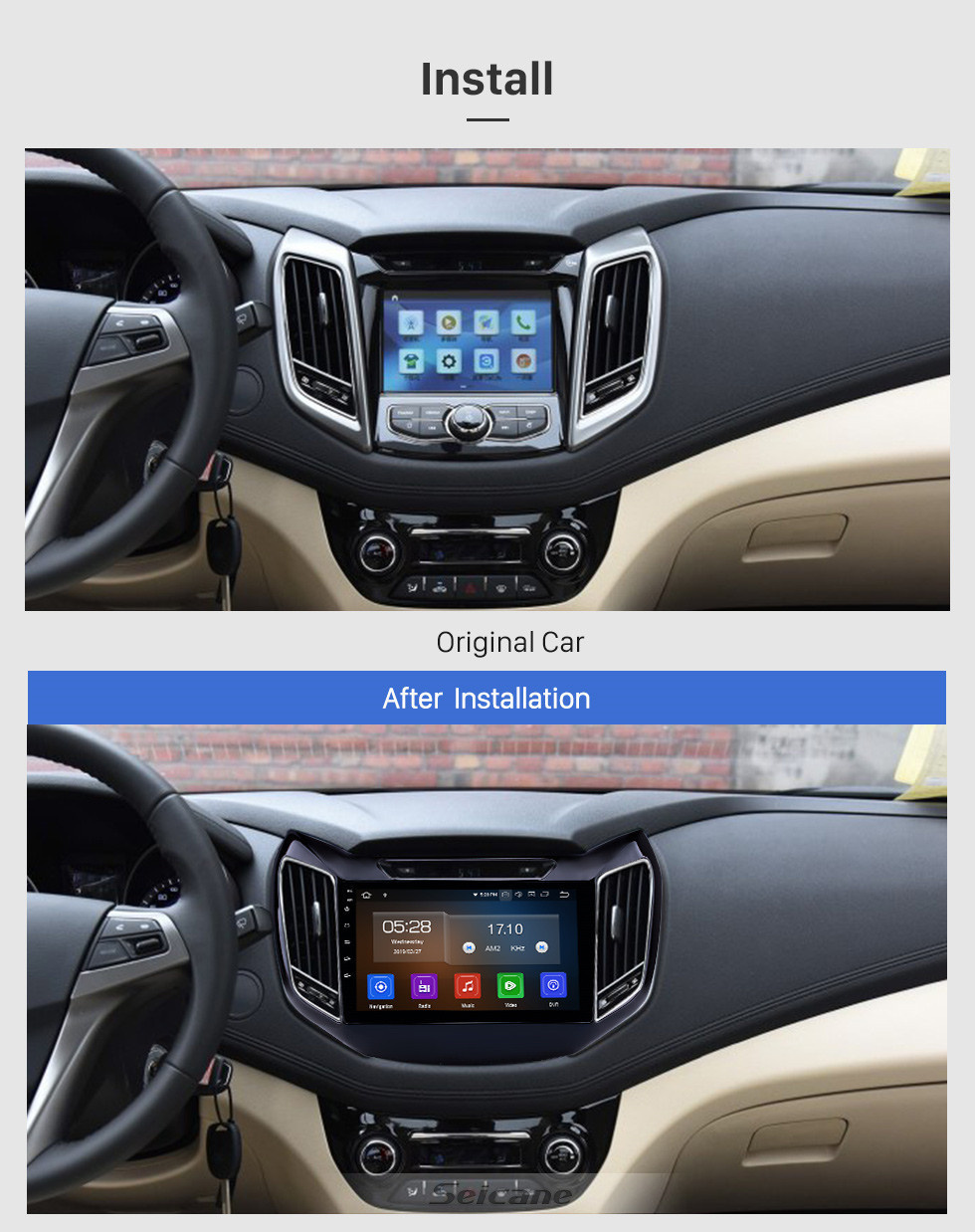 Seicane 2017 Changan EADO Android 11.0 9 pulgadas Navegación GPS Radio Bluetooth HD con pantalla táctil WIFI USB Carplay compatible con TV digital