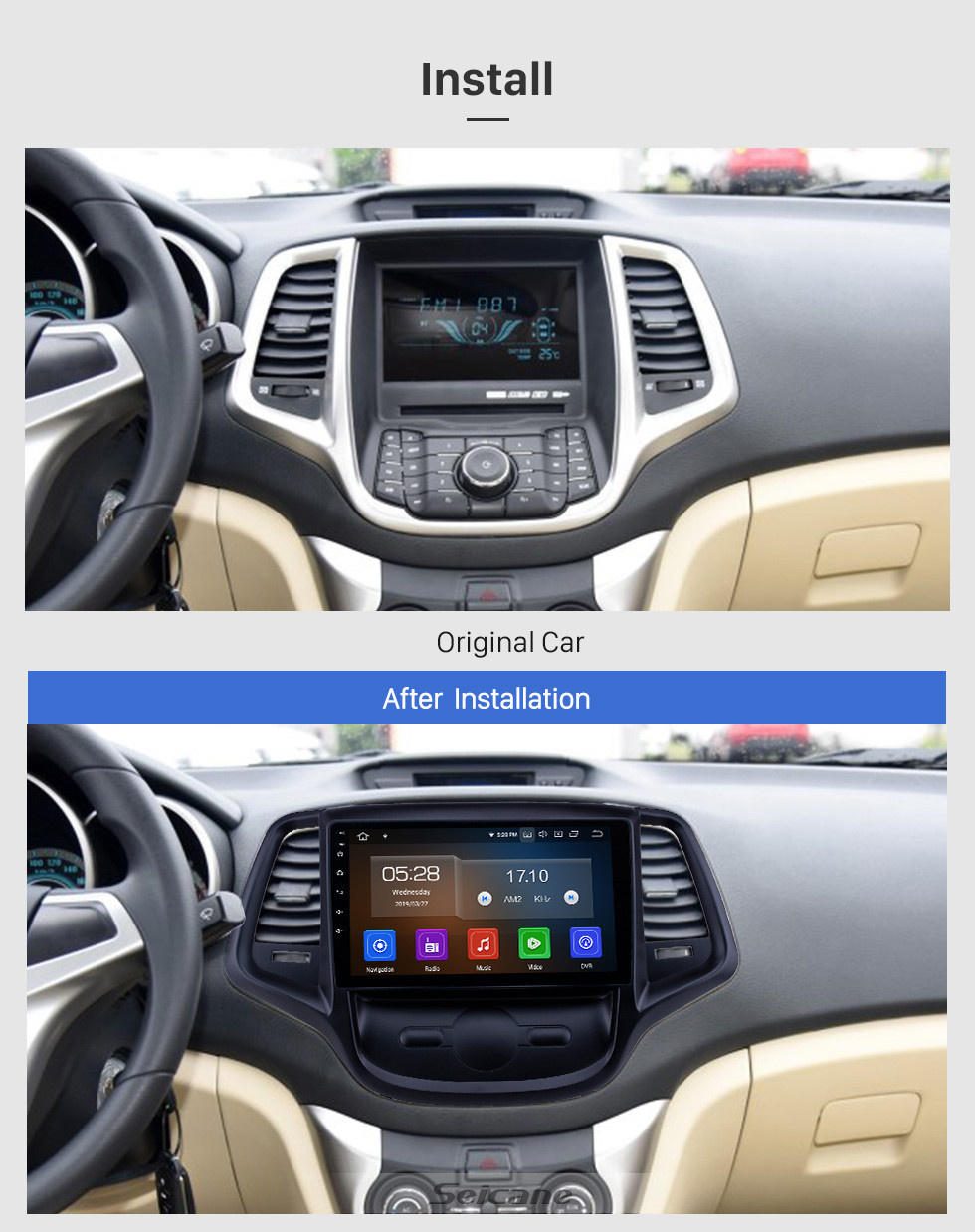 Seicane HD сенсорный экран 2015 Changan EADO Android 11.0 9-дюймовый GPS-навигация Радио Bluetooth Wi-Fi USB поддержка Carplay DAB + TPMS OBD2