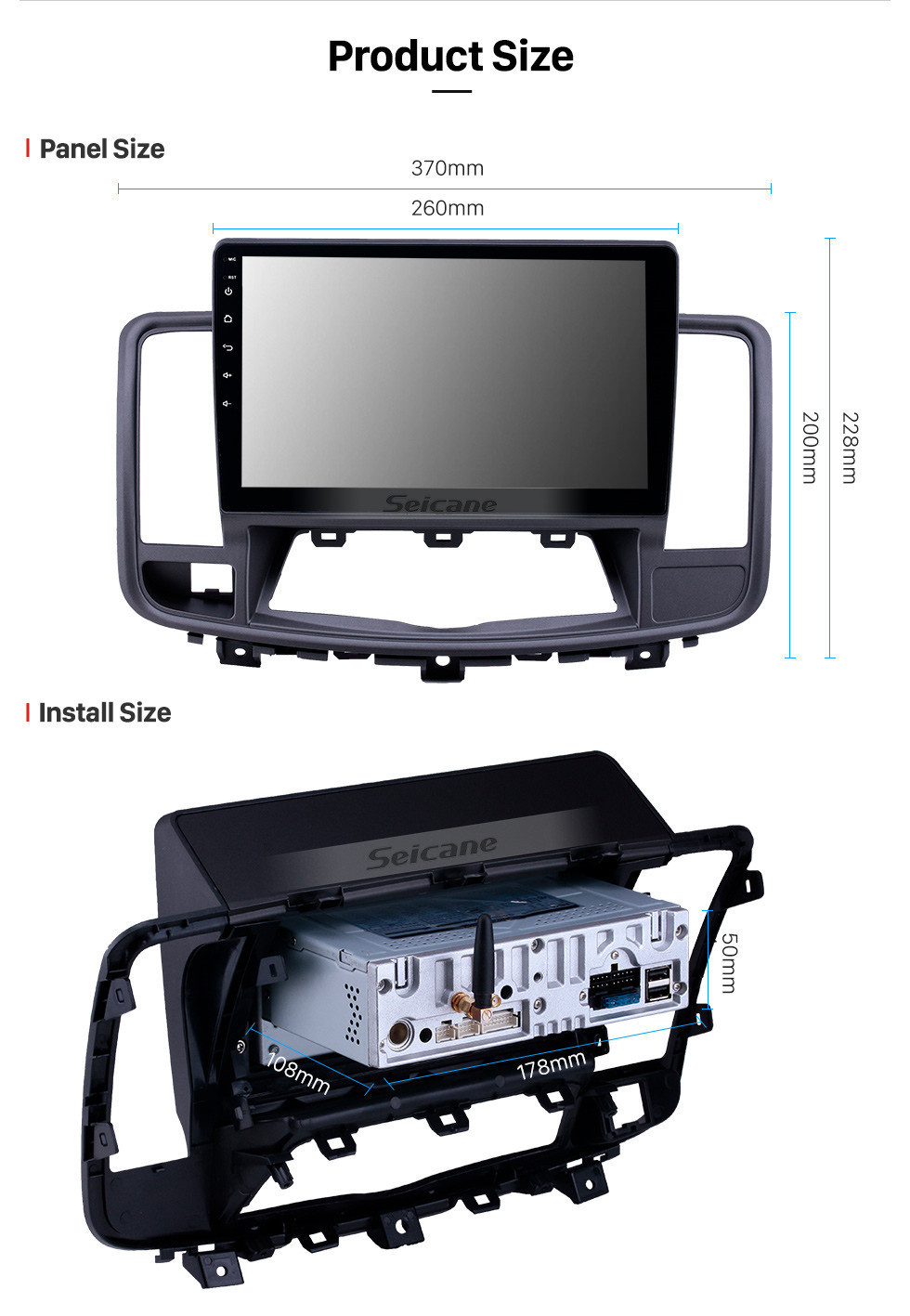 Seicane 10.1 pulgadas Android 11.0 Radio de navegación GPS para 2009-2013 Nissan Old Teana Bluetooth HD con pantalla táctil Soporte para cámara Carplay Copia de seguridad