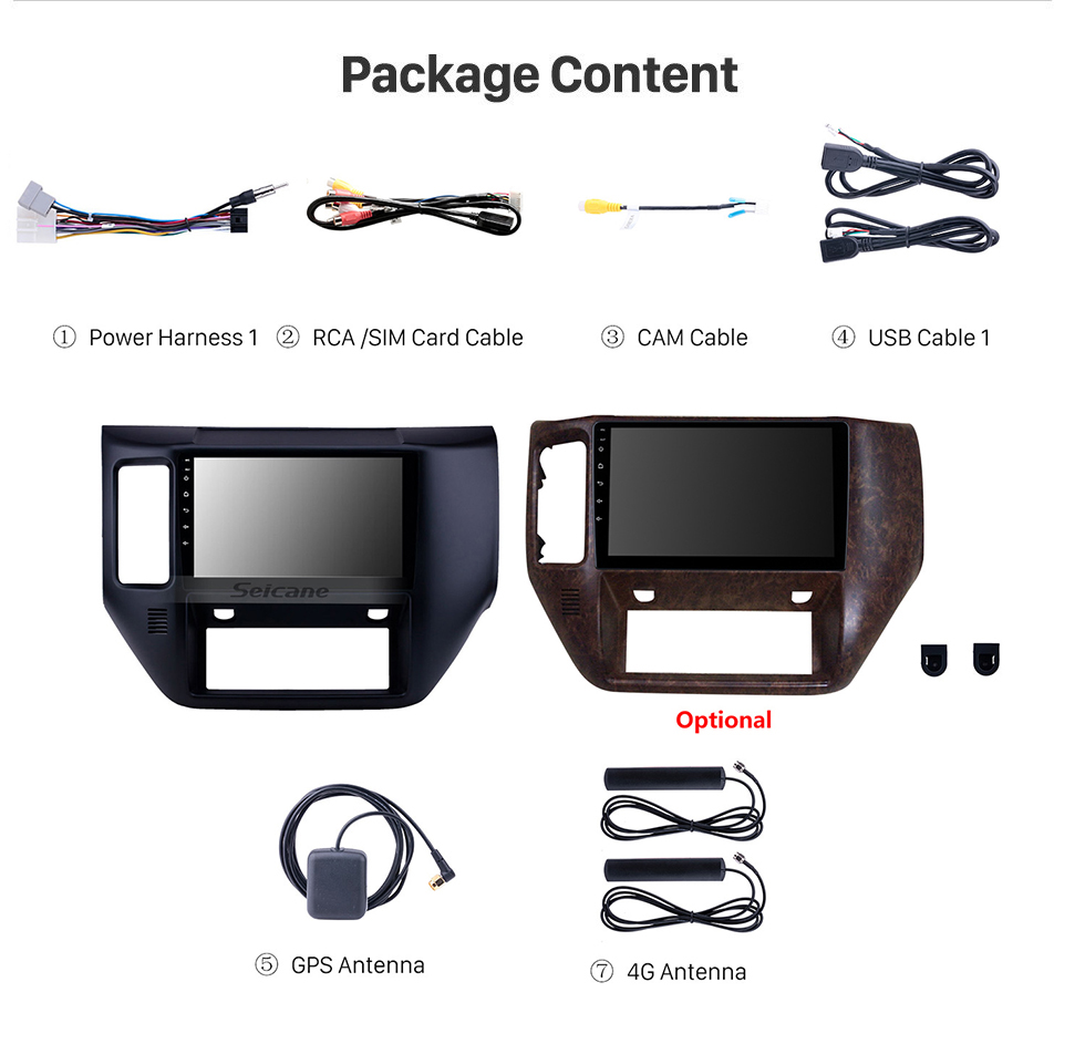 Seicane 2011-2015 Nissan Patrol Android 12.0 9 pulgadas Navegación GPS Radio Bluetooth HD Pantalla táctil WIFI USB Carplay compatible con TV digital
