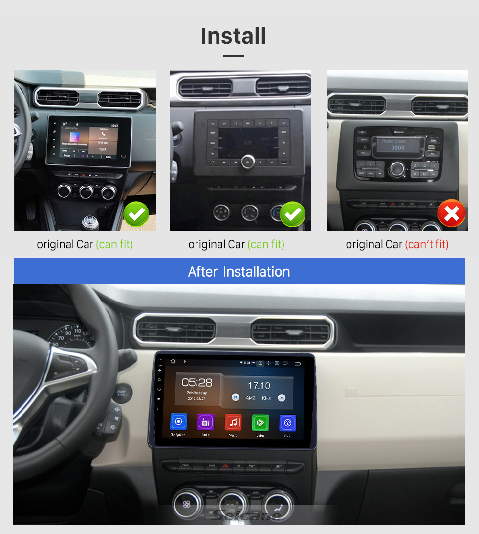 Seicane 10,1 Zoll Android 11.0 GPS Navigationsradio für 2018 Renault Duster Bluetooth HD Touchscreen AUX Carplay Unterstützung Rückfahrkamera