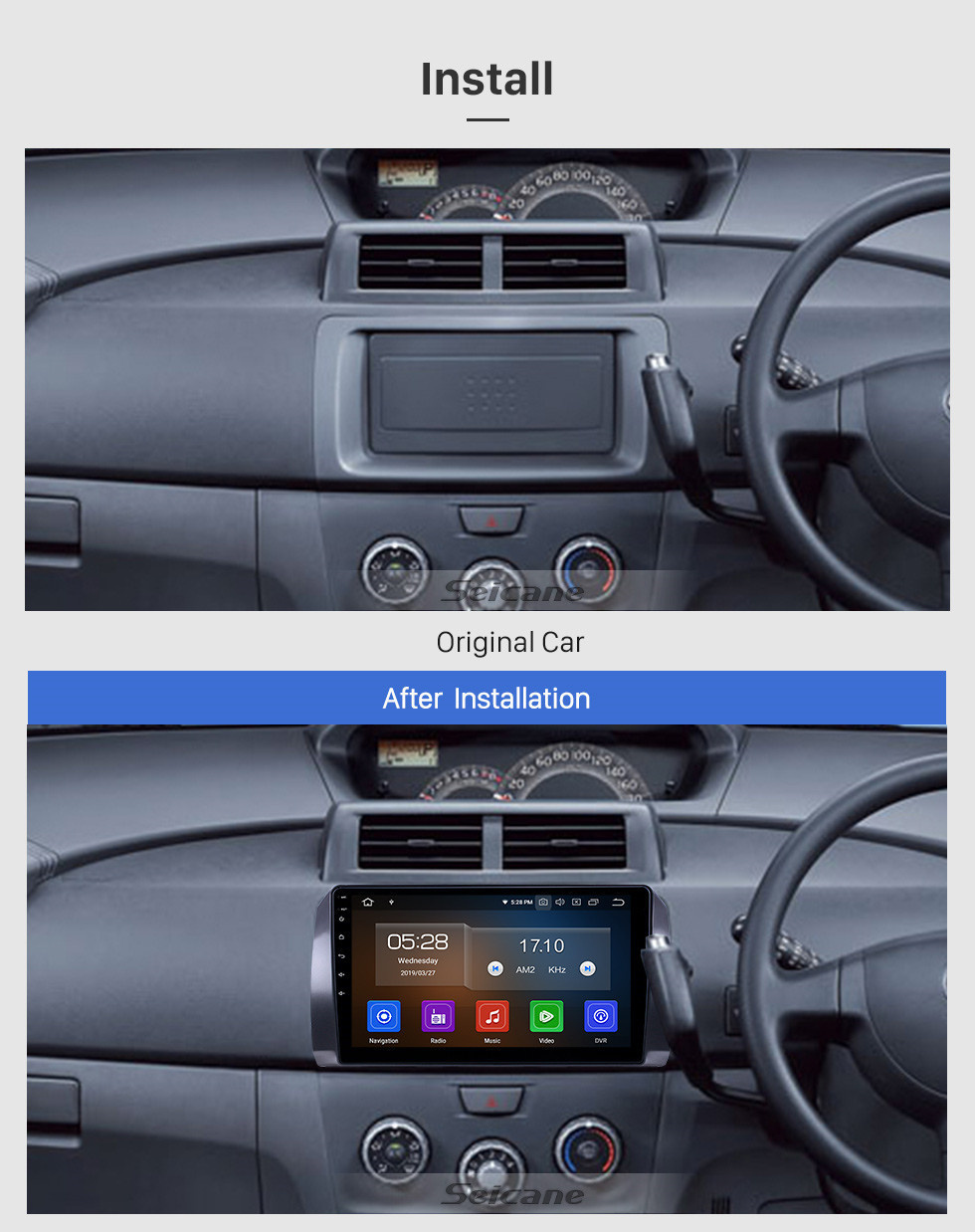 Seicane Radio Android 11.0 de 10.1 pulgadas para 2006 Toyota B6 / 2008 Subaru DEX / 2005 Daihatsu WO Bluetooth Pantalla táctil Navegación GPS Carplay support SWC