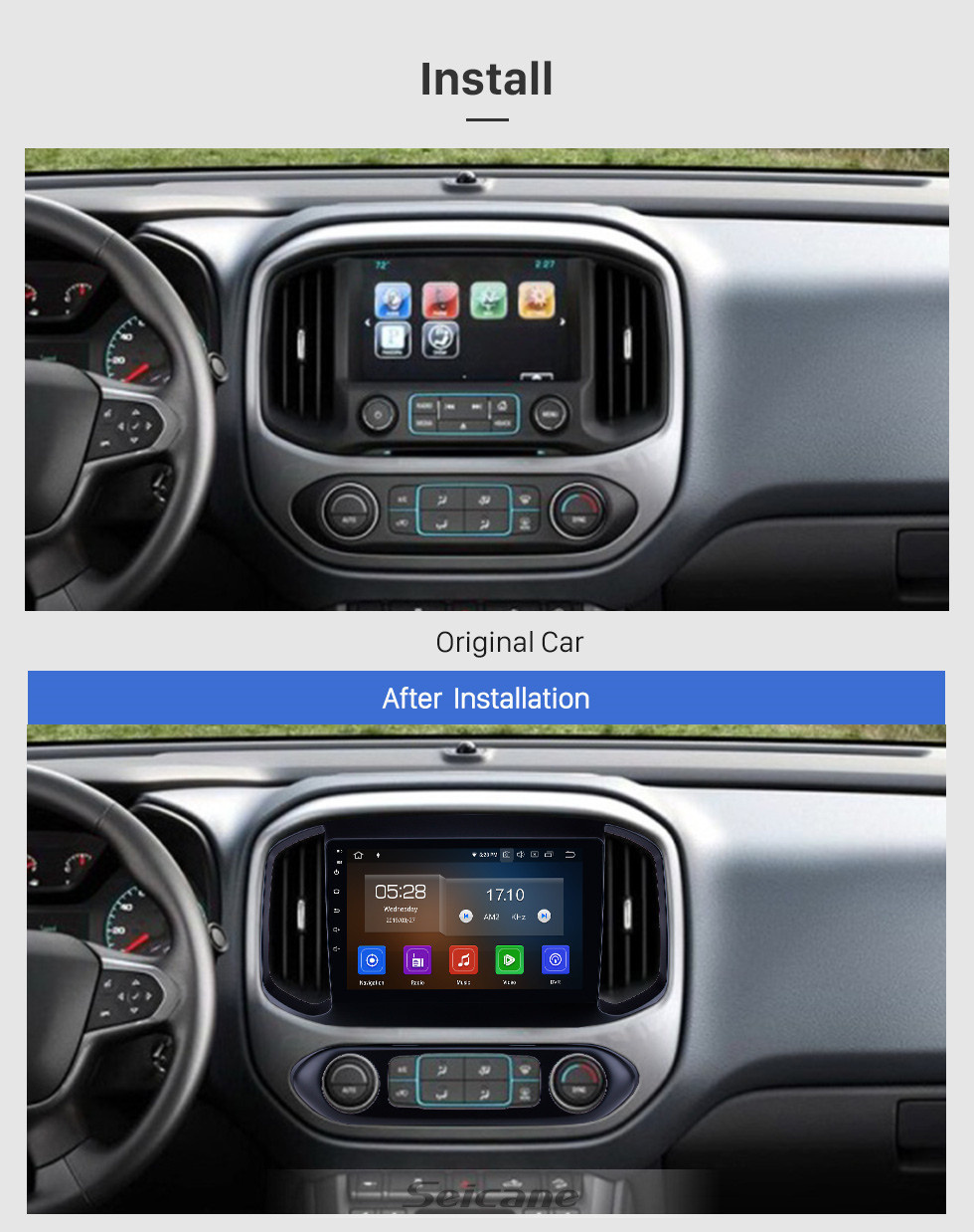 Seicane Rádio de navegação GPS Android 11.0 9 polegadas para chevy Chevrolet Colorado de 2015-2017 com HD Touchscreen Carplay com suporte para Bluetooth TV digital