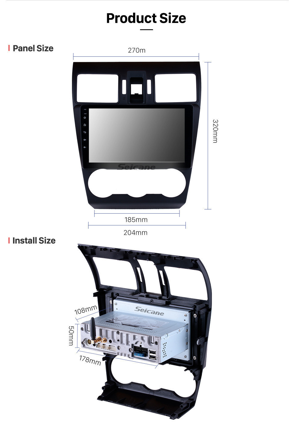 Seicane 9 Zoll Android 11.0 2014 2015 2016 Subaru Forester Bluetooth-Radio GPS-Navigationssystem mit Spiegelverbindung TPMS OBD DVR Rückfahrkamera TV 4G WIFI