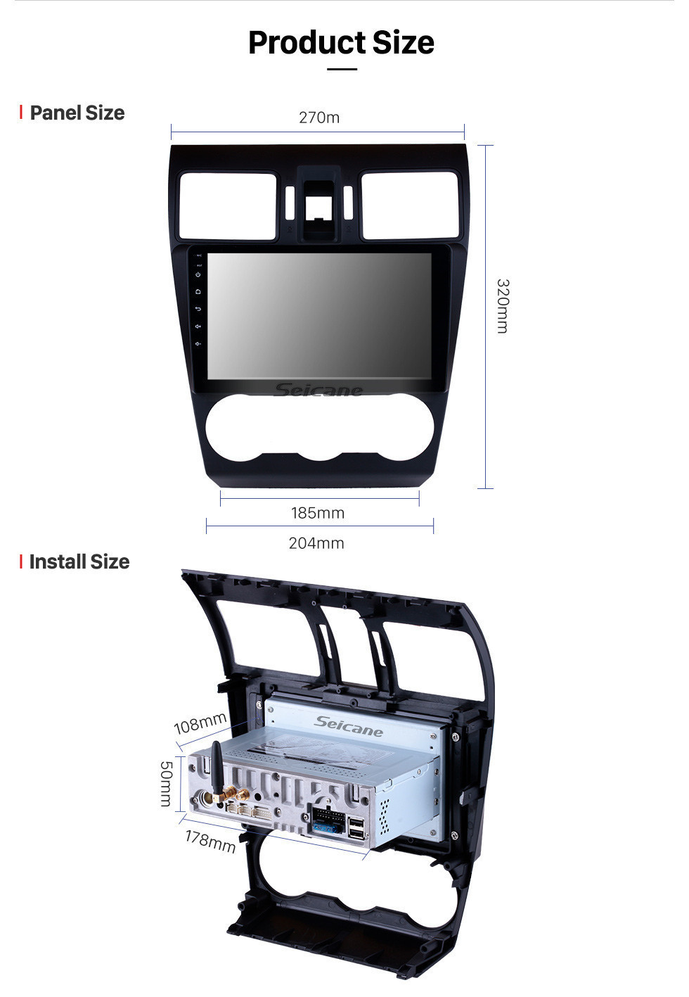 Seicane 9 pouces Android 11.0 2014 2015 2016 Subaru Forester Bluetooth Radio Système de navigation GPS avec lien miroir TPMS OBD DVR Caméra de recul TV 4G WIFI