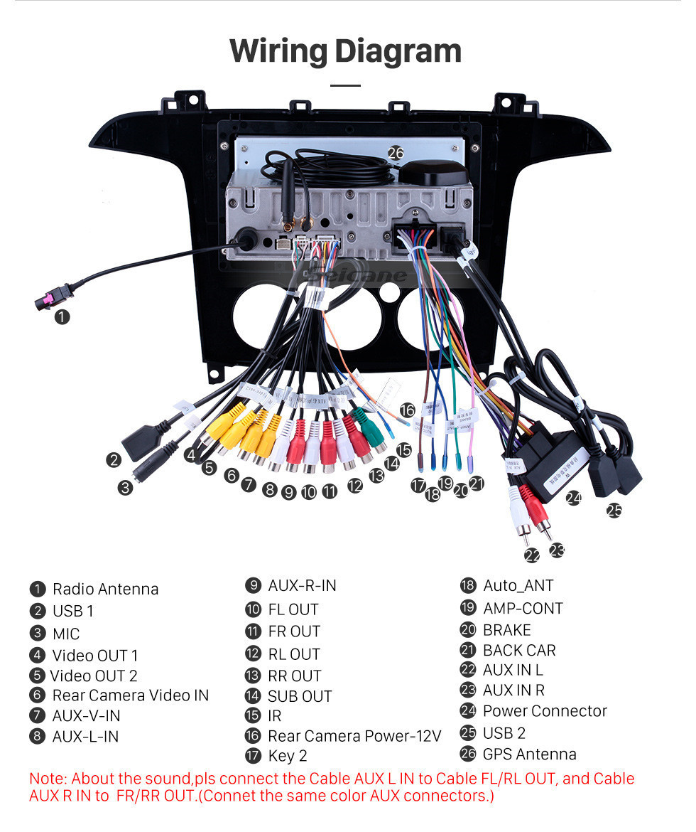 Seicane Android 11.0 Radio de navegación GPS de 9 pulgadas para 2007-2008 Ford S-Max Manual A / C con pantalla táctil HD Carplay Bluetooth compatible con TV digital