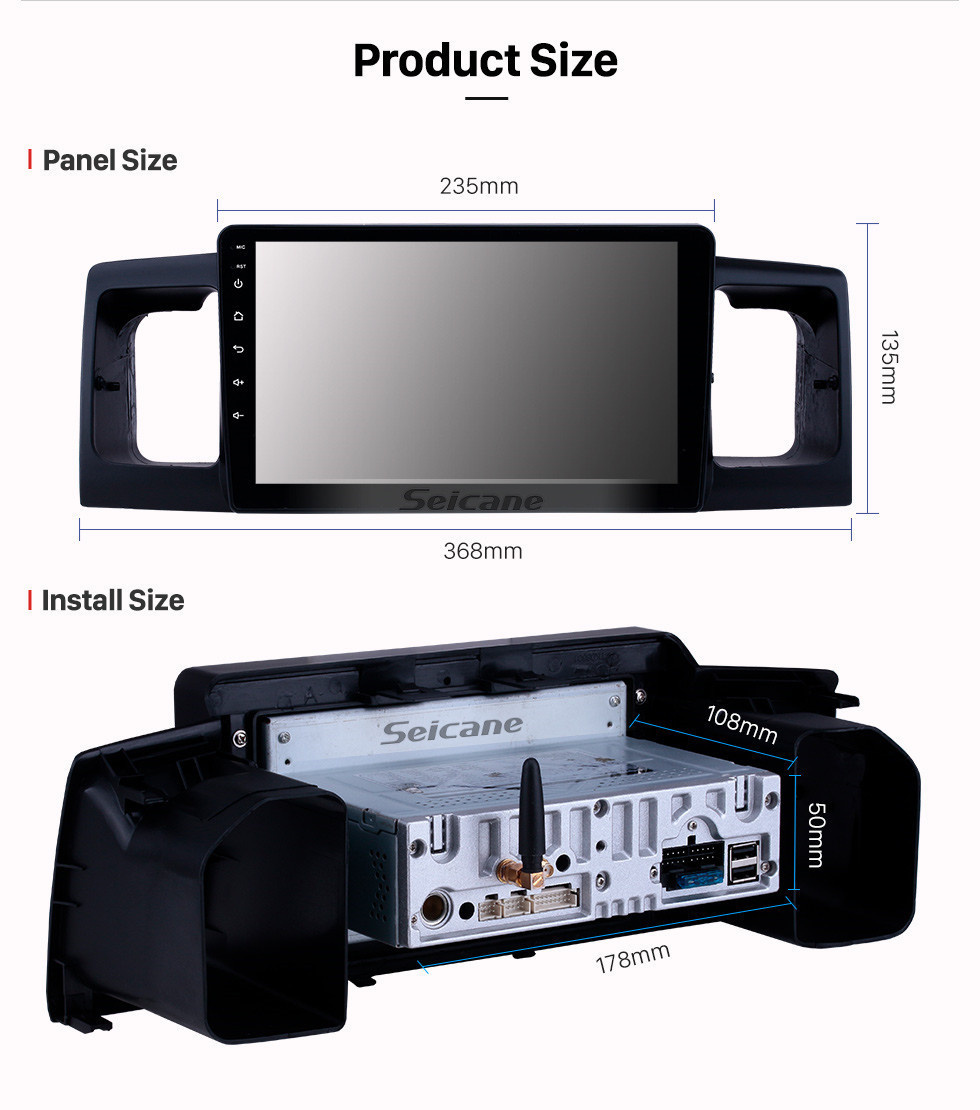 Seicane Radio de navegación GPS Android 11.0 de 9 pulgadas para 2013 Toyota Corolla / BYD F3 con pantalla táctil HD Carplay AUX Bluetooth soporte 1080P