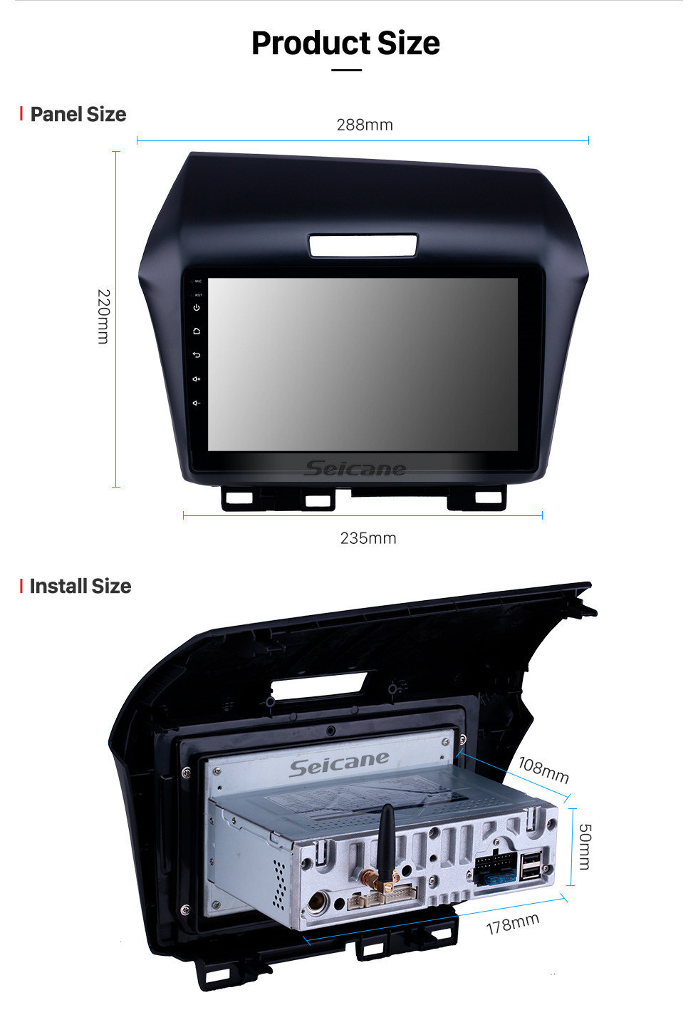 Seicane Radio de navegación GPS Android 11.0 de 9 pulgadas para 2013 Honda Jade con pantalla táctil HD Carplay AUX WIFI Soporte Bluetooth DVR OBD2 TPMS