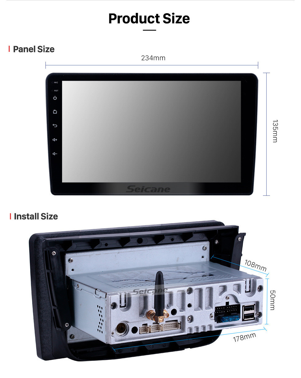 Seicane Android 11.0 9 pouces Radio de navigation GPS pour 2013-2014 Hyundai Sorento version basse avec écran tactile HD Prise en charge de Carplay Bluetooth Télé numérique