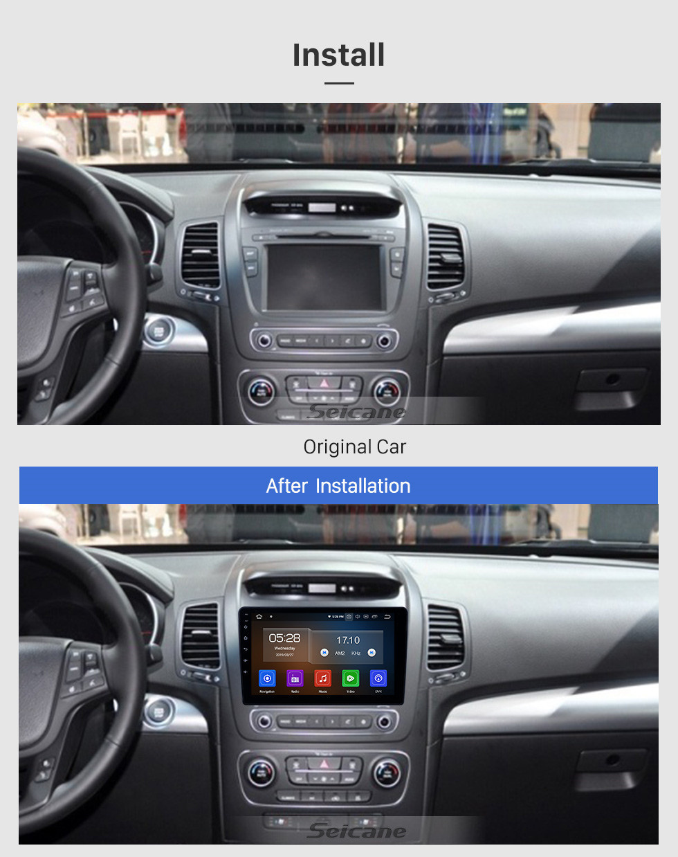 Seicane Android 11.0 9-дюймовый GPS-навигатор для 2013-2014 Hyundai Sorento Low Version с сенсорным экраном HD Carplay Поддержка Bluetooth Цифровое ТВ