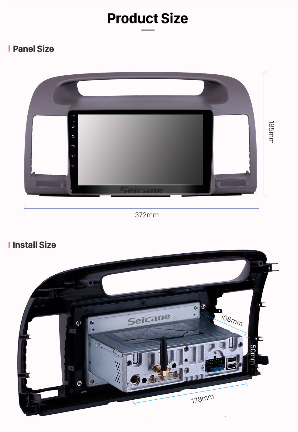Seicane 2000-2003 Toyota Camry Android 11.0 9-дюймовый GPS-навигация Радио Bluetooth HD с сенсорным экраном WIFI USB Поддержка Carplay Резервная камера