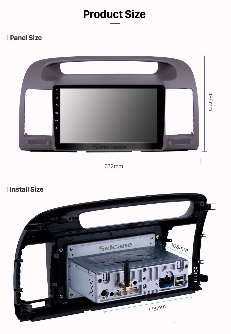 Seicane 2000-2003 Toyota Camry Android 11.0 9-Zoll-GPS-Navigationsradio Bluetooth HD Touchscreen WIFI USB Carplay-Unterstützung Rückfahrkamera