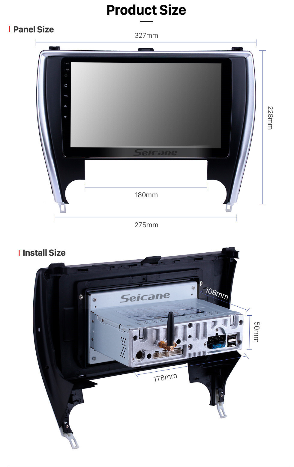 Seicane Radio de navegación GPS Android 11.0 de 10.1 pulgadas para Toyota Camry 2015 version Versión para América） Pantalla táctil Bluetooth HD Carplay compatible Cámara de respaldo