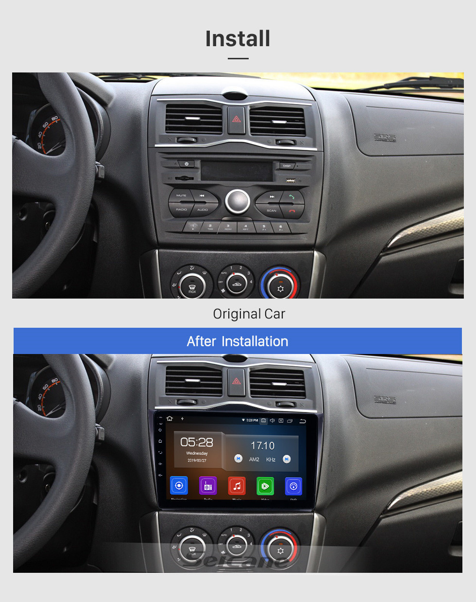 Seicane Android 11.0 9 polegadas Rádio Navegação GPS para 2018-2019 Lada Granta com HD Touchscreen Carplay Suporte Bluetooth TPMS TV Digital