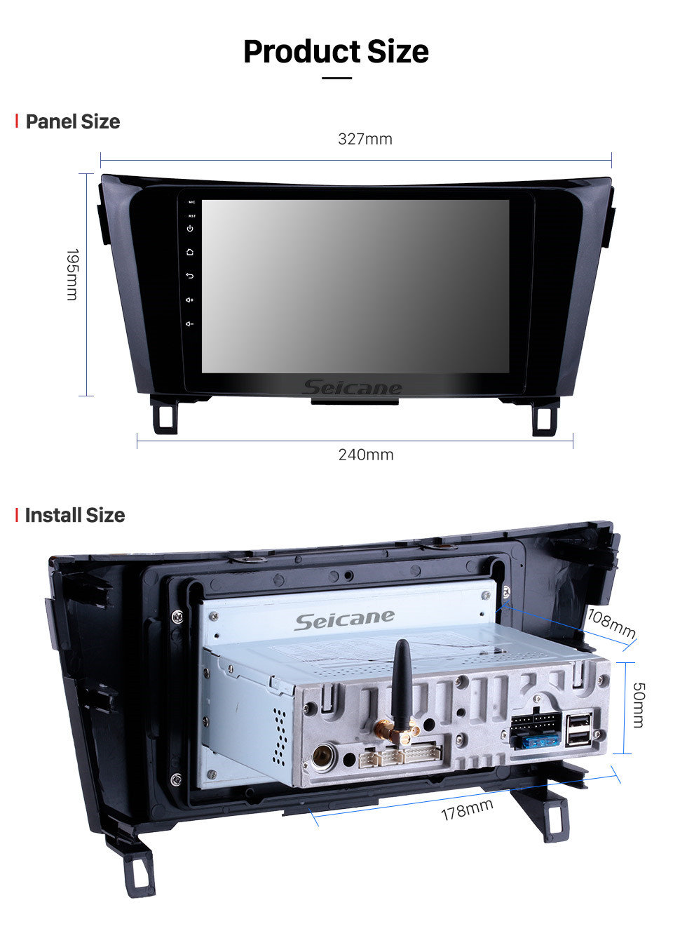 Seicane 2012 2013 2014 2015 2016 2017 Nissan X-TRAIL Qashqai A/V 9 inch HD touchscreen Radio GPS navigation Android 9.0 Audio System Bluetooth OBD2 Steering Wheel Control Seicane 2012 2013 2014 2015 2016 2017 Nissan X-TRAIL Qashqai A/V 9 inch HD touchscreen Radio GPS navigation Android 9.0 Audio System Bluetooth OBD2 Steering Wheel Control