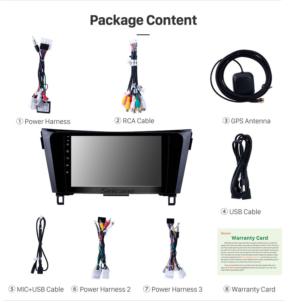 Seicane 2012 2013 2014 2015 2016 2017 Nissan X-TRAIL Qashqai A/V 9 inch HD touchscreen Radio GPS navigation Android 9.0 Audio System Bluetooth OBD2 Steering Wheel Control Seicane 2012 2013 2014 2015 2016 2017 Nissan X-TRAIL Qashqai A/V 9 inch HD touchscreen Radio GPS navigation Android 9.0 Audio System Bluetooth OBD2 Steering Wheel Control