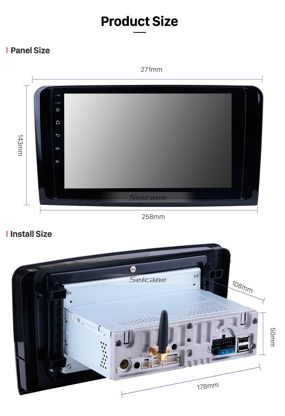 Seicane Android 11.0 2005-2012 Mercedes Benz GL Classe X164 GL300 GL350 GL420 GL450 GL500 GL550 ML Classe W164 Navegação Autoradio Sistema de Áudio Automóvel Multi-touch Tela Capacitiva Rádio RDS Bluetooth Música DVD 4G WiFi Espelho Link OBD2